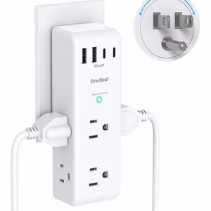 Surge protector outlet Extender with rotating Plug, 6 Ac Multi plug